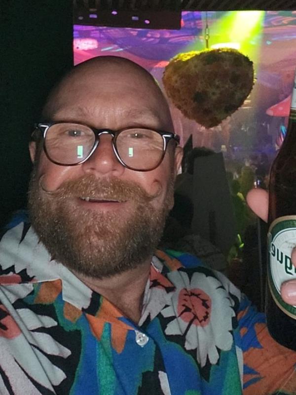 Andy Armstrong during his 24-hour jaunt to Ibiza. 