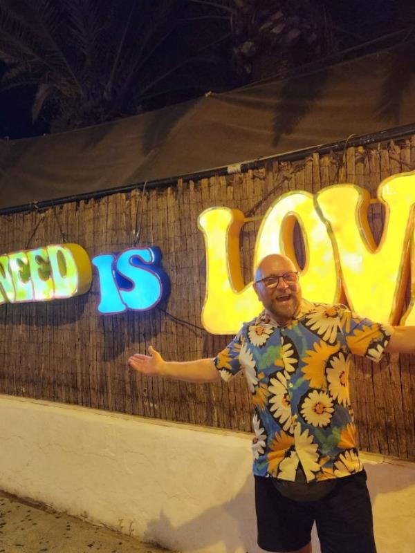 Andy Armstrong during his 24-hour jaunt to Ibiza.