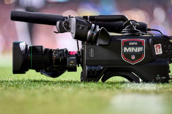 A Mo<em></em>nday Night Football camera on a football field