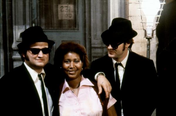 Belushi and Aykroyd at the height of their popularity on the set of the 1980 hit 