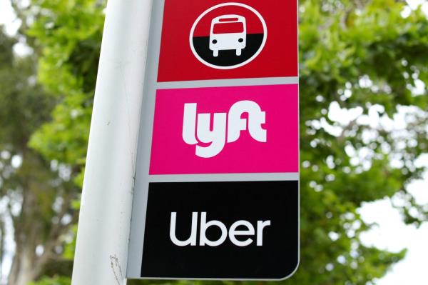 Uber and Lyft signs
