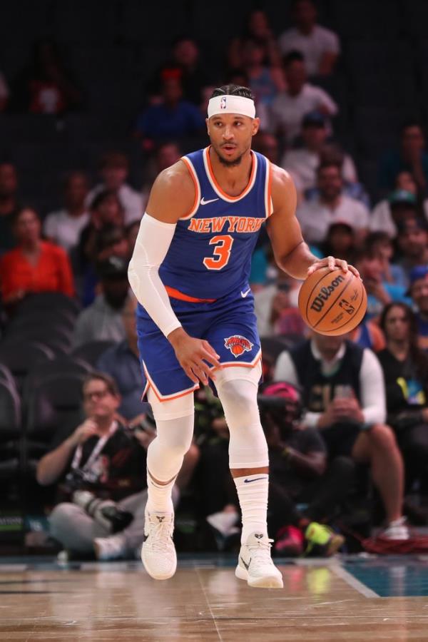 Josh Hart is pictured during the Knicks' preseason opener on Oct. 6.