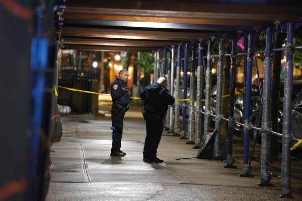 Cops stand guard