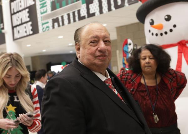John Catsimatidis, CEO of Gristedes, at the Police Athletic League's annual holiday party in Harlem on Saturday