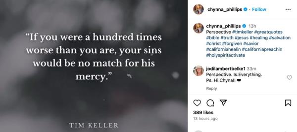 Chynna Phillips posts cryptic Instagram 