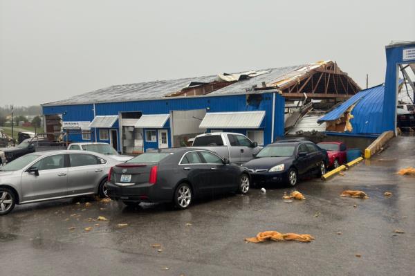 Storm damage in Nicholasville, Kentucky