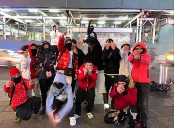 The Diablos de la 42 members in Manhattan.