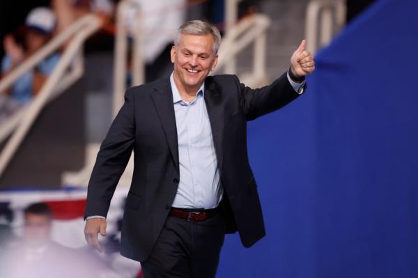 Gubernatorial candidate North Carolina Attorney General Josh Stein walks to speak at a campaign event for Democratic presidential nominee Vice President Kamala Harris in Charlotte, N.C., Thursday, Sept. 12, 2024.