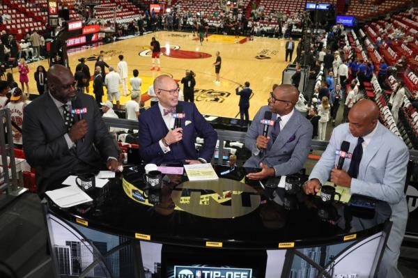 From left: Shaq, Ernie Johnson, Kenny Smith and Charles Barkley.