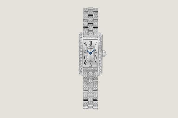 Cartier Tank Américaine Watch in White Gold with Diamonds