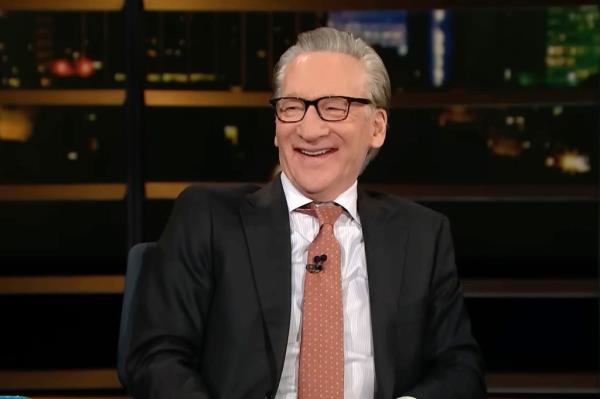 Bill Maher, smiling, on the set of 