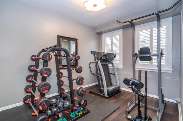 There's space for a home gym.