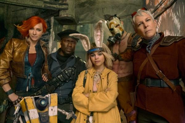 Kevin Hart, Jamie Lee Curtis, Ariana Greenblatt, Florian Munteanu and Cate Blanchett in Borderlands
