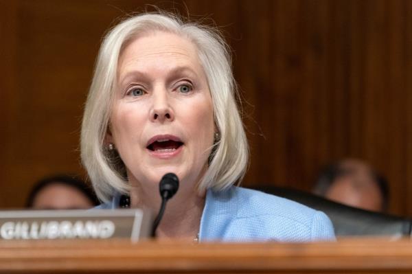 Sen. Kirsten Gillibrand, D-N.Y., asks a question during a Senate Special Committee on Aging hearing, Thursday, May 18, 2023, on Capitol Hill in Washington