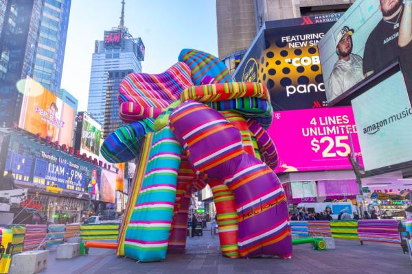 The 30-foot-tall Sculpture of Dreams is the work of Argentinian artist Marta Minujín.