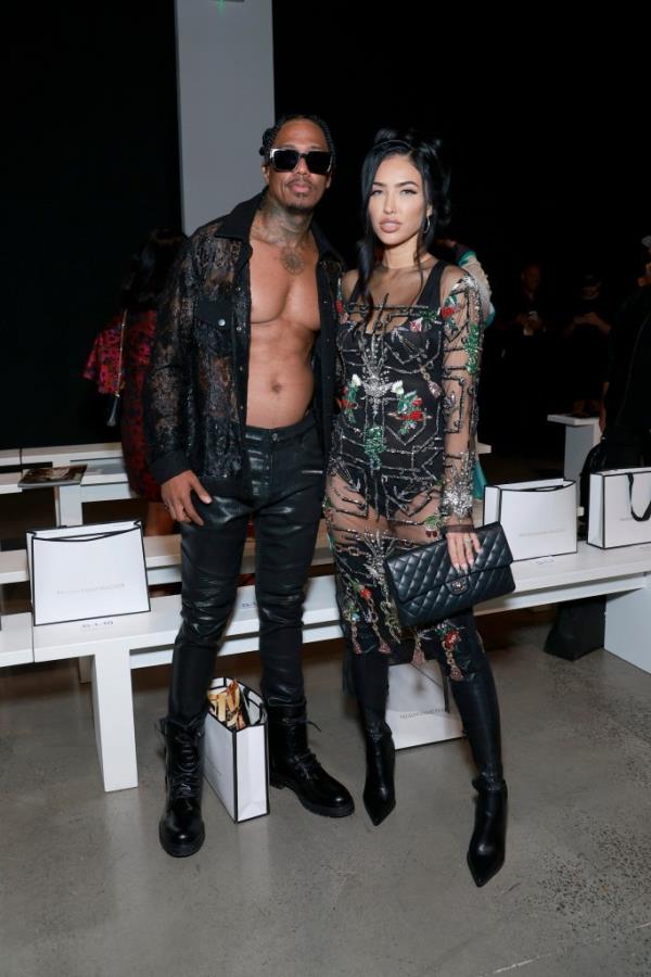 Nick Cannon and Bre Tiesi at Falguni Shane Peacock NYFW.