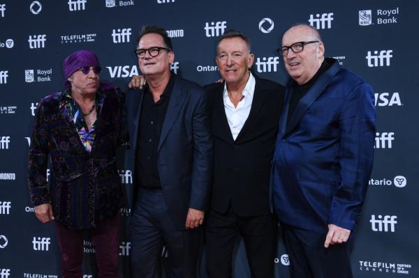 Steven Van Zandt, director Thom Zimny, singer-so<em></em>ngwriter Bruce Springsteen and executive producer Jon Landau at TIFF