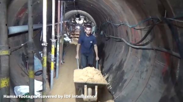 The footage offers a rare look as to how Hamas co<em></em>nstructed its terror tunnels. 