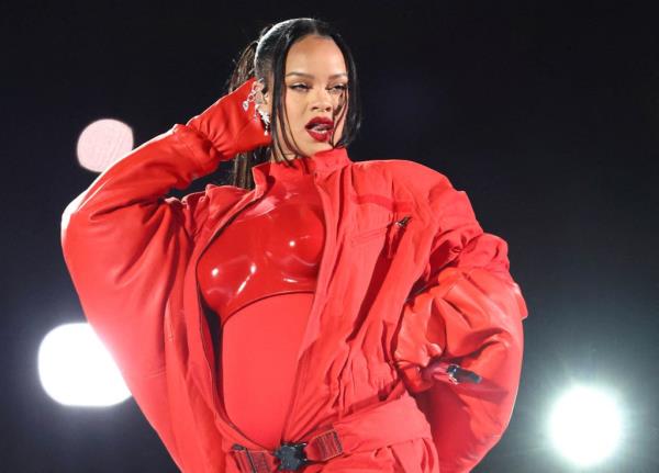 Rihanna sang, danced and shared the spotlight with her baby bump during this year's Super Bowl halftime show on Feb. 12.