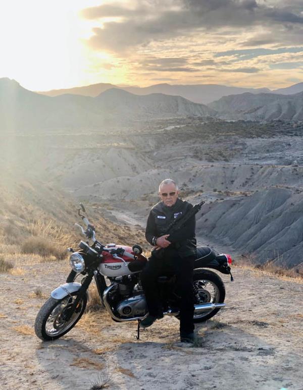 man with motorcycle