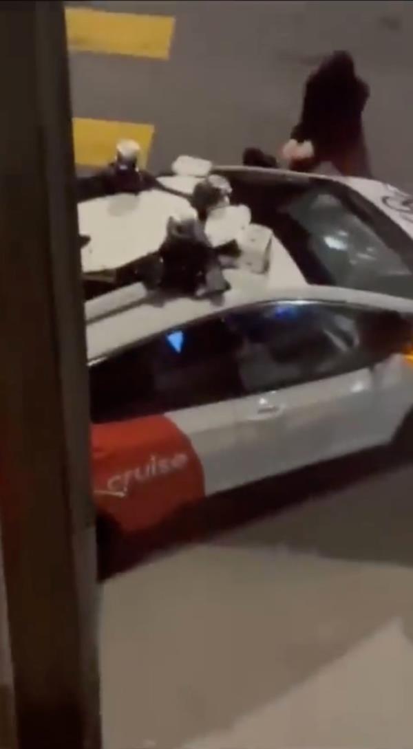 Viral video that was posted on the X social media platform showed the masked man hammer away at the car.