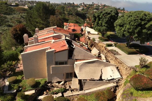 Twelve homes were evacuated in Los Angeles because of a landslide.