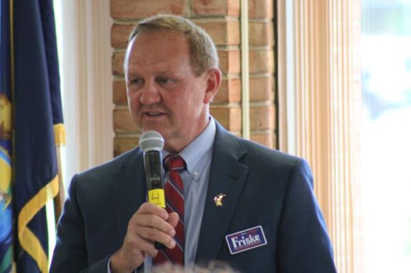 Neil Friske, candidate for 107 state representative, speaks at the forum.