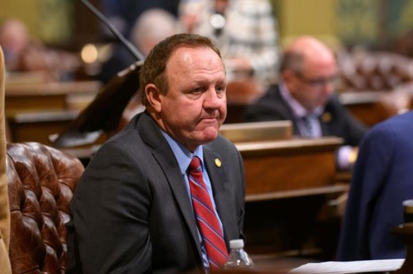 Rep. Neil Friske on the floor of the Michigan House of Representatives, at the Michigan Capitol, in Lansing, Mich., Oct. 10, 2023