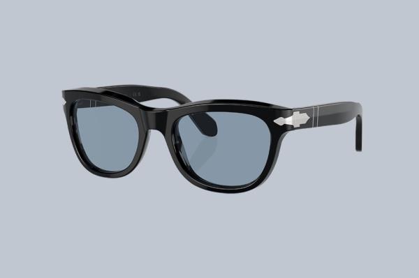 Black sunglasses with blue lenses