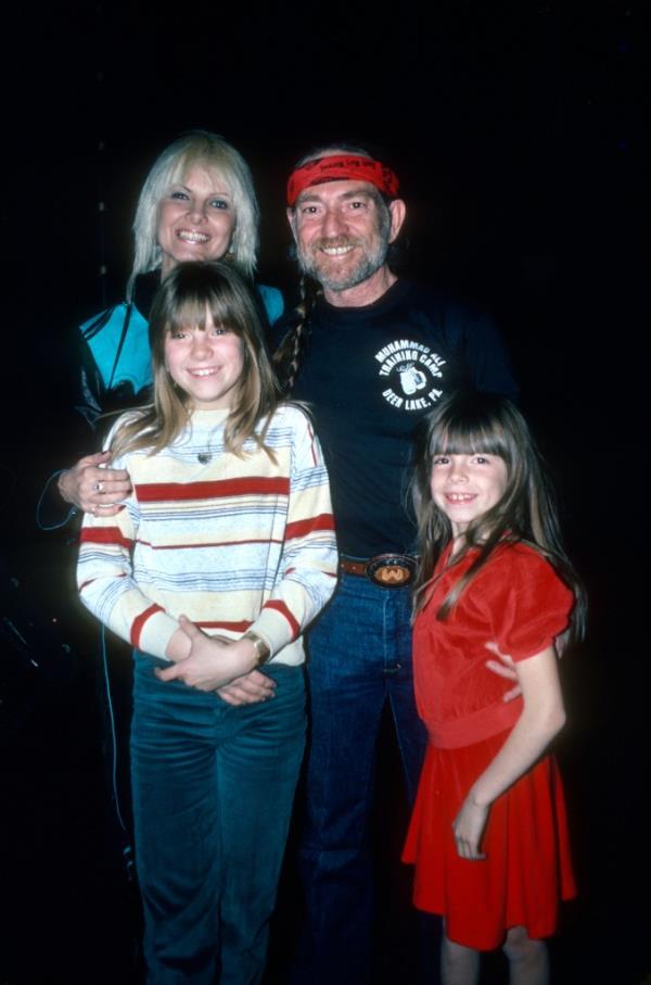 Willie Nelson in 1980 with his third wife, Co<em></em>nnie Koepke and their children Paula Carlene and Amy Lee.