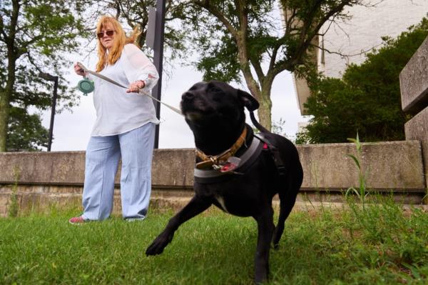 Asa Ellerup and her pup Stewie.