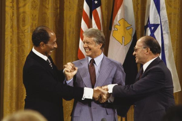 Rosalynn was with Jimmy during much of the Camp David Accords with Israel and Egypt in 1978.
