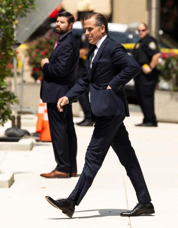 Hunter Biden, son of US President Joe Biden leaves the J. Caleb Boggs Federal Building in Wilmington, Delaware, on July 26, 2023. 