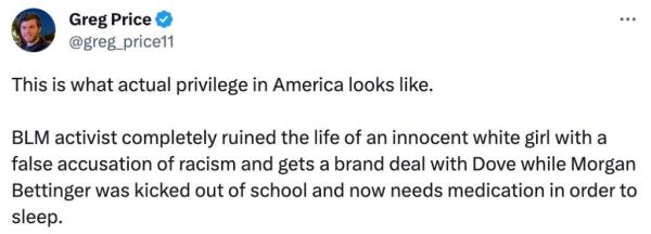 A screengrab of Greg Price's tweet.