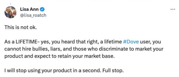 A screengrab of Lisa Roatch's tweet.