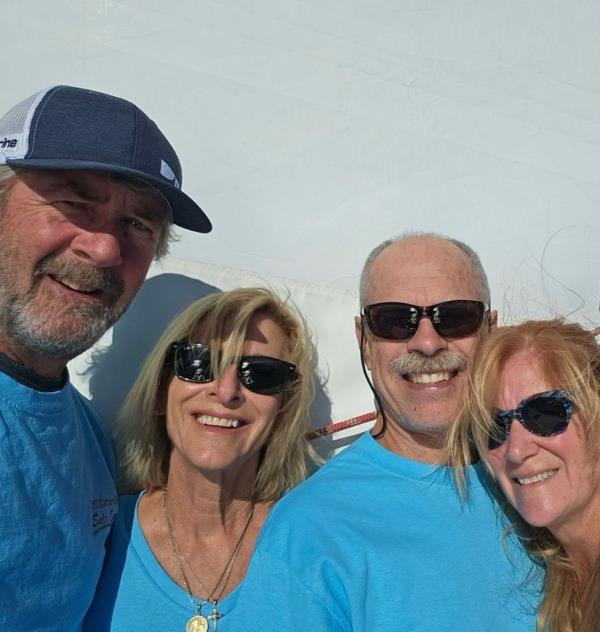 The two couples spent time on the yacht together. 