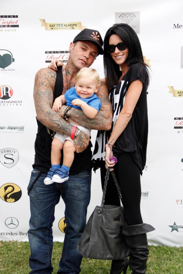 Shifty Shellshock with his family at the Eco Emmys Celebrity Chateau