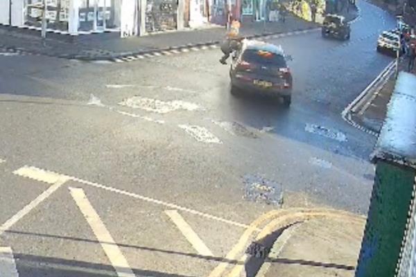 Tony being hit by a car. 