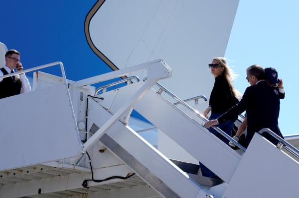 Hunter joined his dad on the plane three days before his first federal trial.