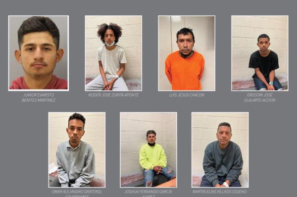 The seven migrants marked by authorities as alleged ringleaders of the March 21 riot on the border 