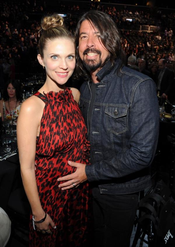Jordyn Blum and Dave Grohl attend the 29th Annual Rock And Roll Hall Of Fame Induction Ceremony.