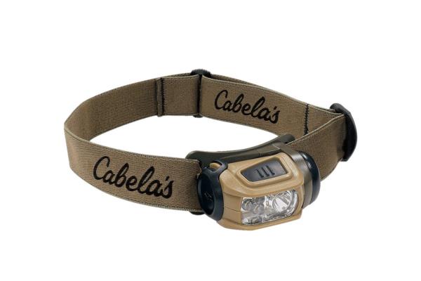 A headlamp emitting light