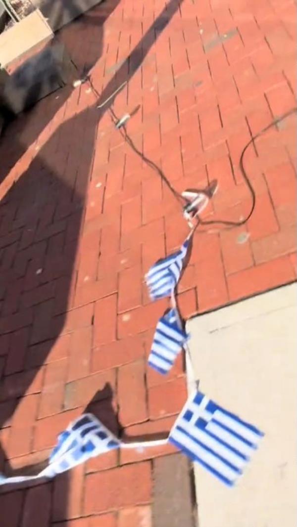 TikTokker tears down Greek flags, thinks they're Israeli