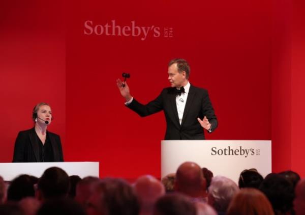Chairman of Sotheby's Europe, Oliver Barker during The 'Freddie Mercury: A World of His Own' evening sale 