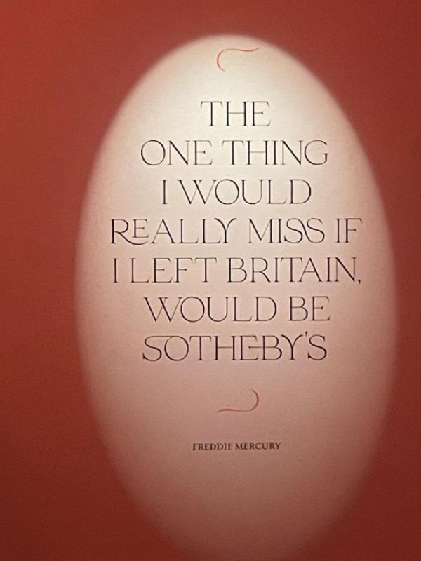 Freddie Mercury's famous words a<em></em>bout Sotheby's auction house were inscribed on the wall