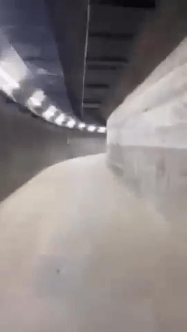 A video screenshot of  hidden tunnels within the presidential palace in Syria. 