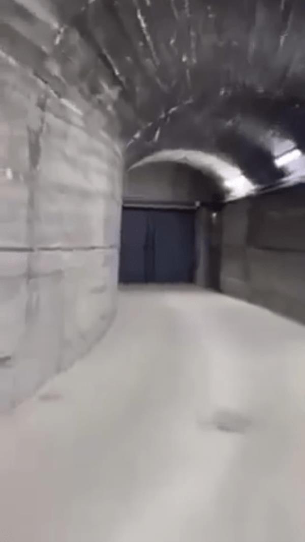 The secret tunnel discovered in Assad's former presidential palace in Syria. 