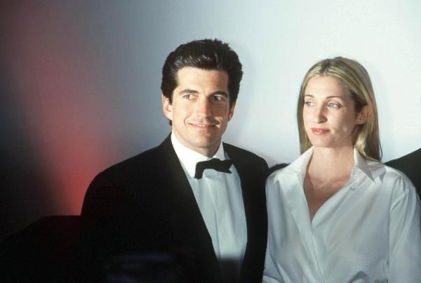 John F. Kennedy Jr. and his wife Carolyn Bessette-Kennedy attending the Brite Nite Whitney Fundraising Gala in New York City, 1999