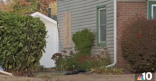 Police say the suspect or suspects broke in through this window on the first floor.