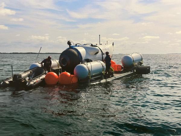OceanGate submersible floats above water